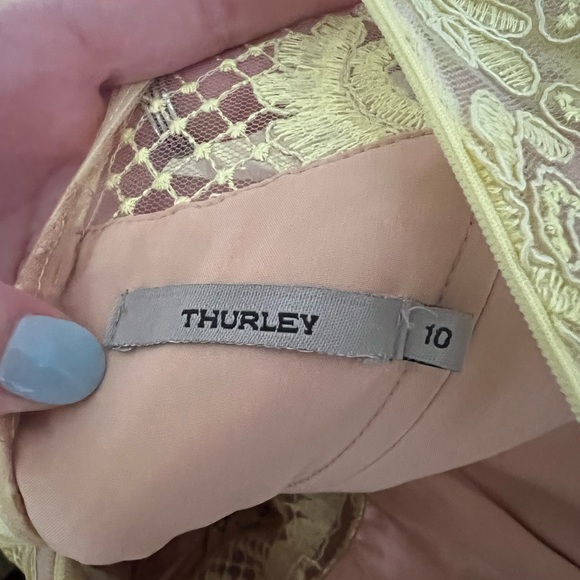 Thurley Yellow Lace Overlay Dress - Picture 5 of 8